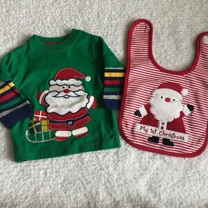 Baby’s First Christmas Shirt (9 months) & Bib